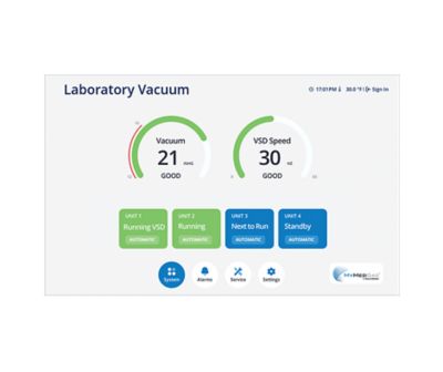 TotalAlert 360 Lab Vac main screen