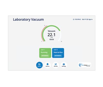 TotalAlert 360 Lubricated Vacuum Main Screen