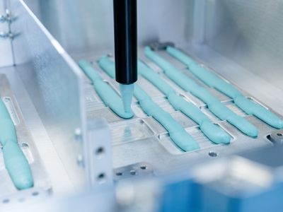 SCA dispensing system for gap filler application in battery