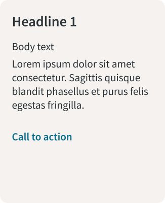 Example of how text should be applied to a beige teaser card