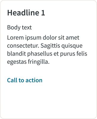 Example of how text should be applied to a white teaser card