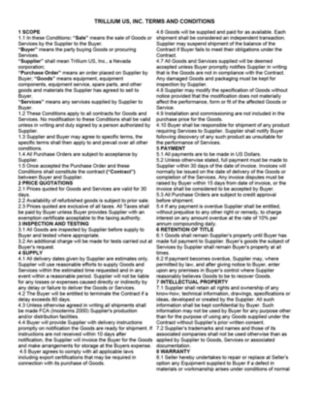 Trillium US Terms and Conditions 2026