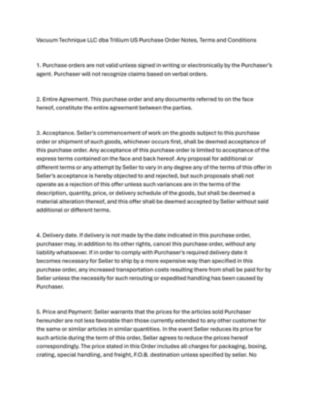 Trillium_Terms and Conditions of Supply