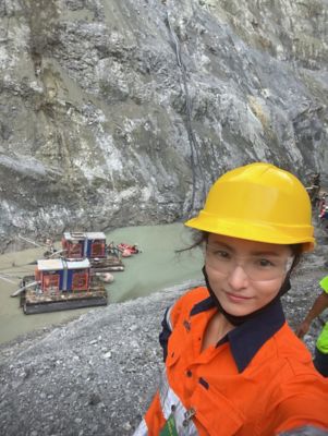 Women engineer smiling