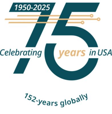 USA 75 year logo White BG