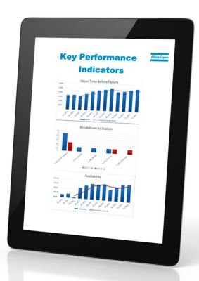 iPad with KPIs for uptime