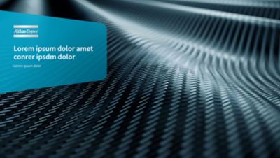 The gradient Atlas Copco logo used in a powerpoint slide