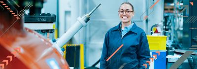 Women engineer smiling