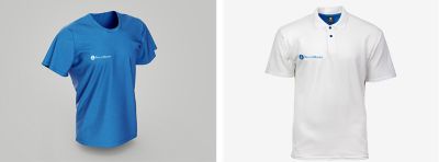 Branded items mockups: T-shirt and polo shirt