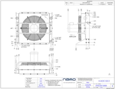 The ga drawing for the X-AOC 125 aftercooler