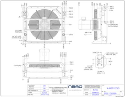 The ga drawing for the X-AOC 175 aftercooler