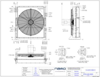 The ga drawing for the X-AOC 350 aftercooler