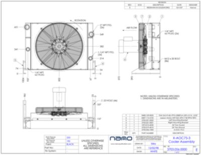 The ga drawing for the X-AOC 075 aftercooler