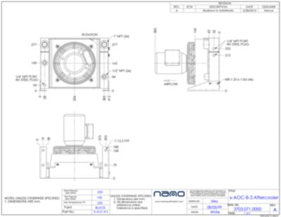 The ga drawing for the X-AOC 8 aftercooler