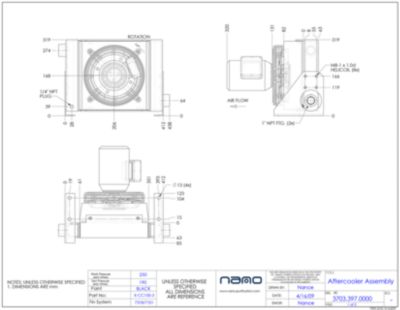 The ga drawing for the X-CC 100 aftercooler