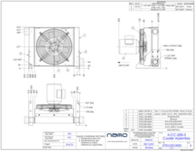 The ga drawing for the X-CC 200 aftercooler