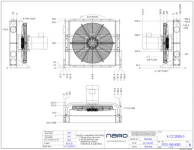 The ga drawing for the X-CC 2000 aftercooler