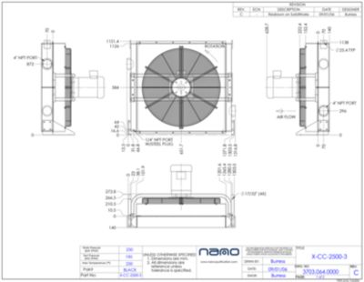 The ga drawing for the X-CC 2500 aftercooler