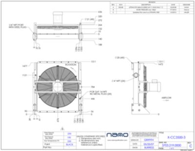 The ga drawing for the X-CC 3500 aftercooler