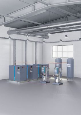 Product illustration of a medical air system (AC brand)