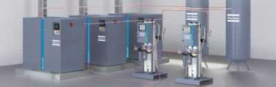 Product illustration of a medical air system.