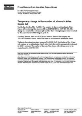 110531 -en- Change in the number of shares