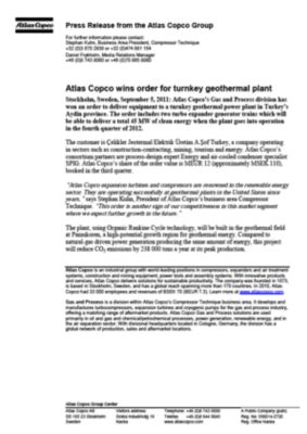 110905 -en- Gas and process geothermal order in Turkey