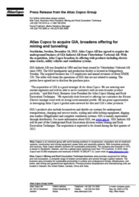 111216 -en- Atlas Copco to acquire GIA