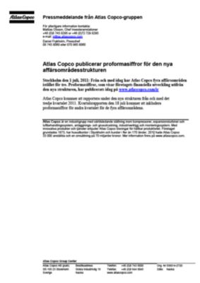 110701 -sv- New business area structure pro forma figures
