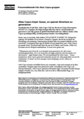 110715 -sv- Atlas Copco acquires Gesan