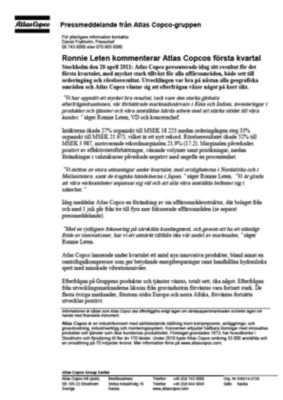 110420 -sv- CEO comments Q1 2011