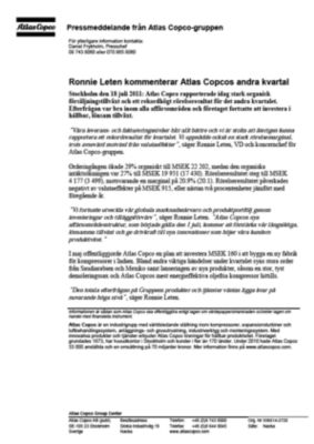 110718 -sv- CEO comments Q2 2011