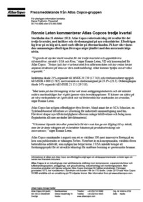 111021 -sv- CEO comments Q3
