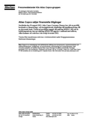 120820 -sv- Sale of financial assets