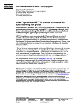 121221 -sv- Atlas Copco to acquire Meyco