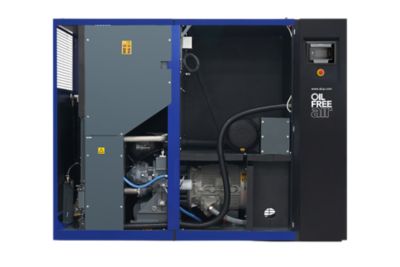 alup-OF-75V-front_view-inside oil-free compressor