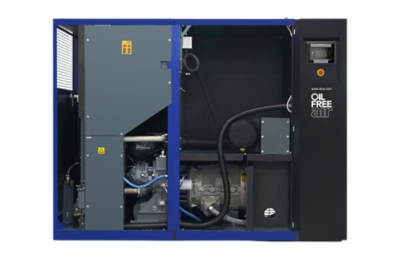 alup-OF-75V-front_view-inside oil-free compressor