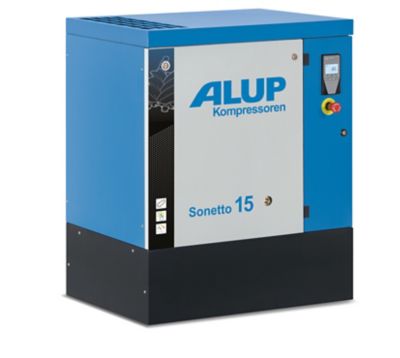 Alup Base mounted Sonetto 15 oil injected screw compressor