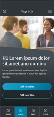 Template landing page in a dark theme