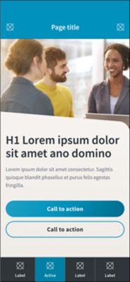 Template landing page in a light theme