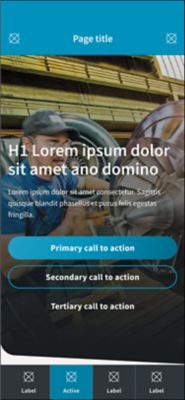 Template landing page with the text on top of a full sized image