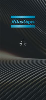 A loading screen with a dark theme and a blue gradient logo