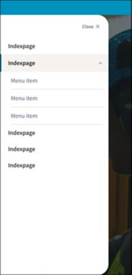 Template side menu with an accordion structure 