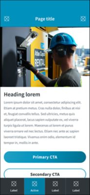 Template app interface with a tab bar in a light theme