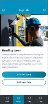 Template app interface in a light theme