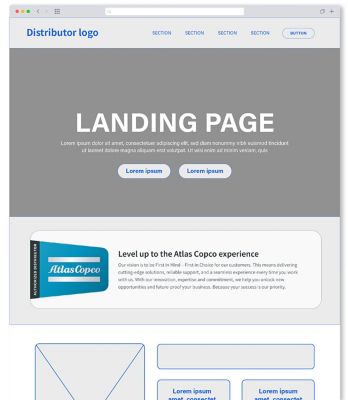Good example of using authorized distributor logotype on distributor's own website