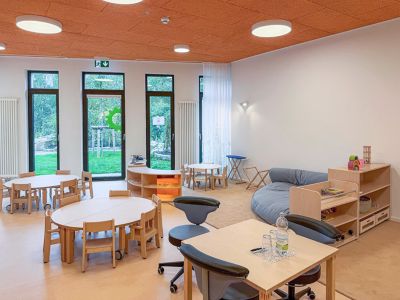 Innenansicht eines Raumes der Kita Kinderhut am Technologiepark in Essen