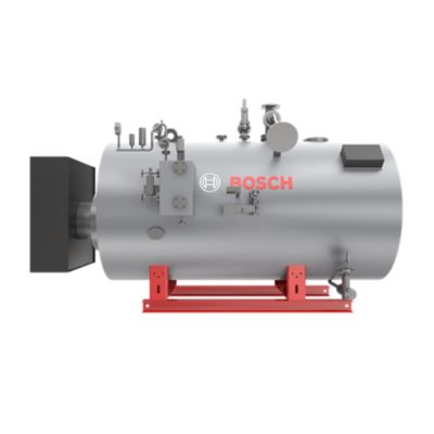 A side view of a Bosch electric boiler. 