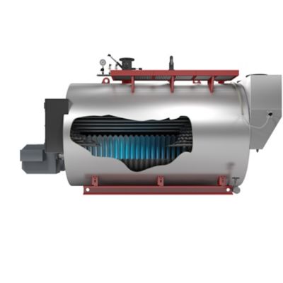 Cutaway view of a Bosch hot water boiler UT-HZ, revealing the internal heat exchange system and water tubes for efficient thermal performance.