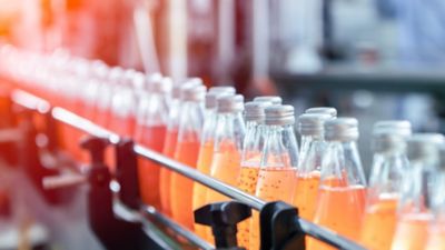 Bottles on a production line 